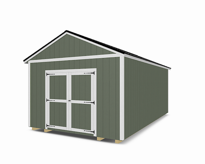 Basic wood utility shed with single door