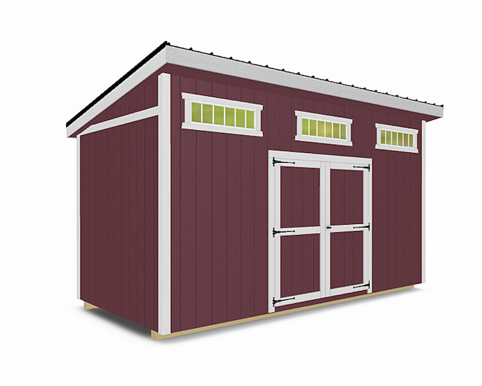 Modern utility shed with horizontal siding