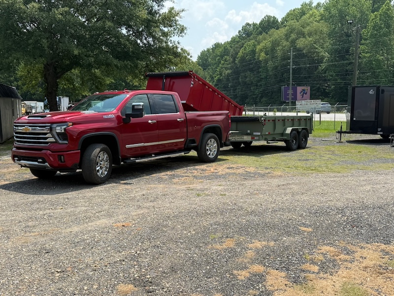 Evergreen customer with their new trailer