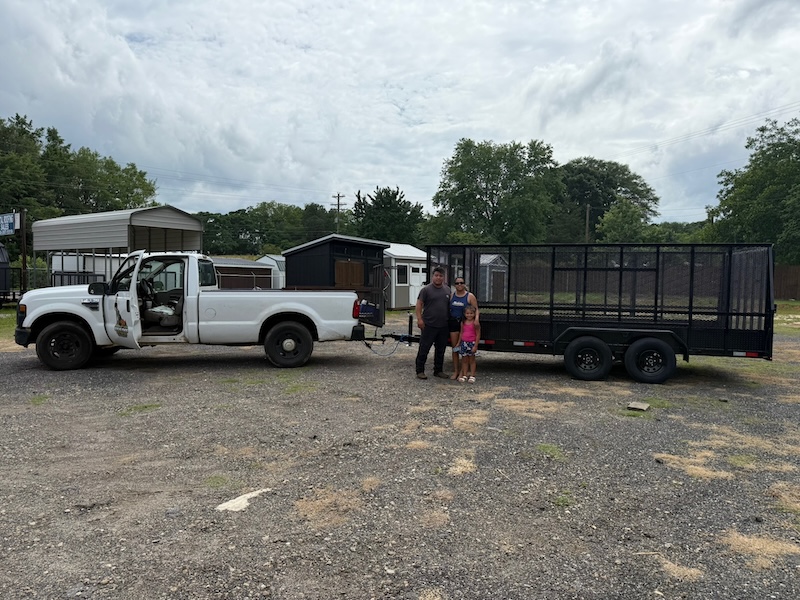 Evergreen customer with their new trailer