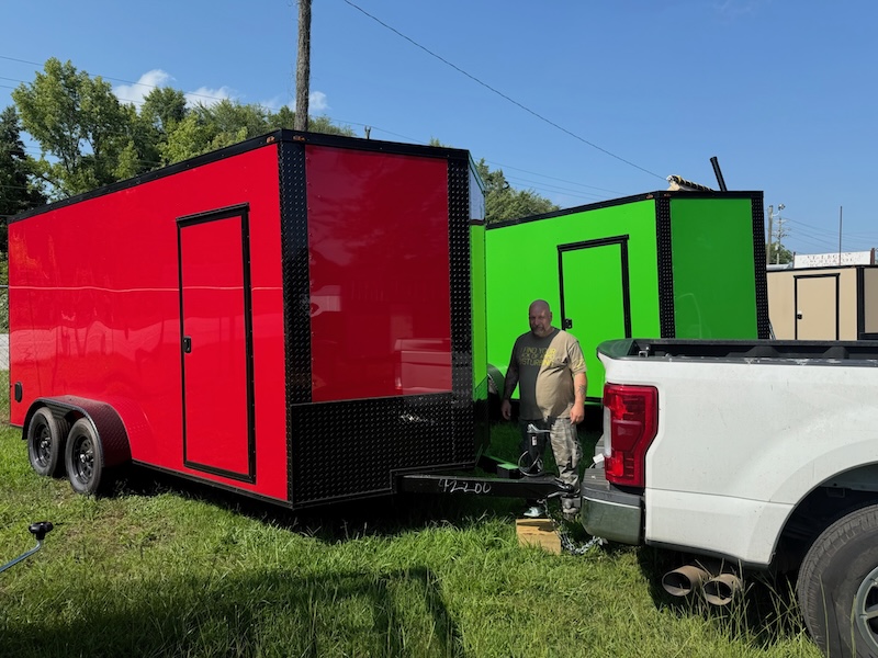Evergreen customer with their new trailer