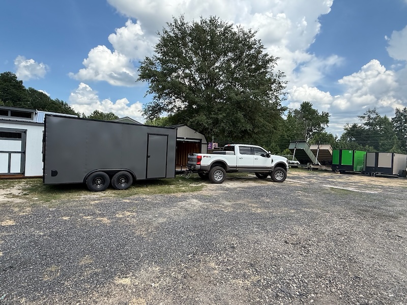 Evergreen customer with their new trailer