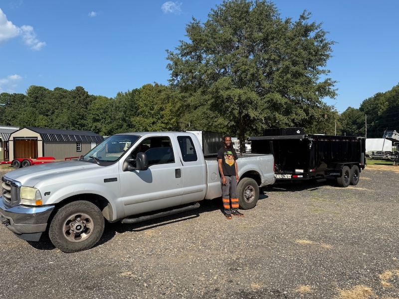 Evergreen customer with their new trailer