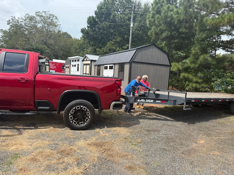 Evergreen customer with their new trailer