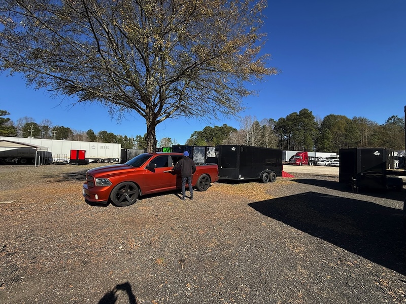 Evergreen customer with their new trailer