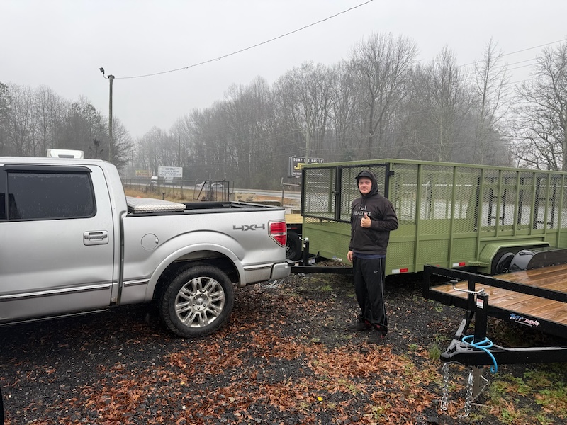 Evergreen customer with their new trailer