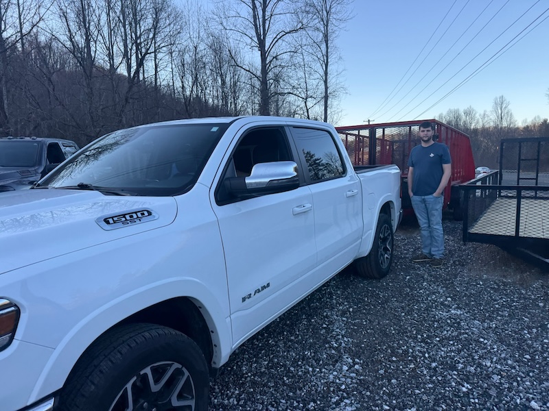 Evergreen customer with their new trailer