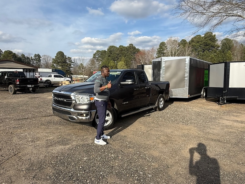 Evergreen customer with their new trailer