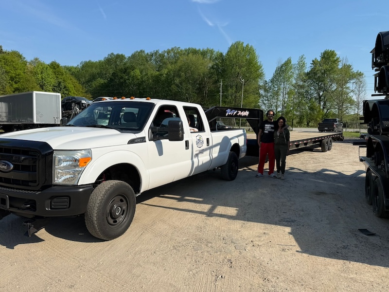 Evergreen customer with their new trailer